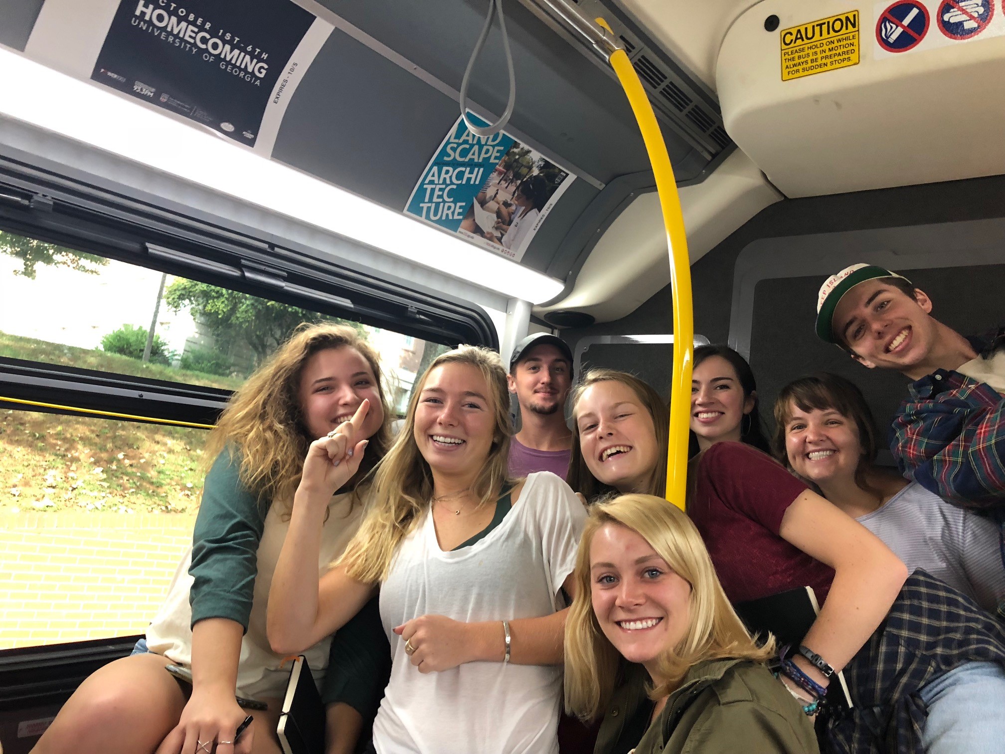 students on bus